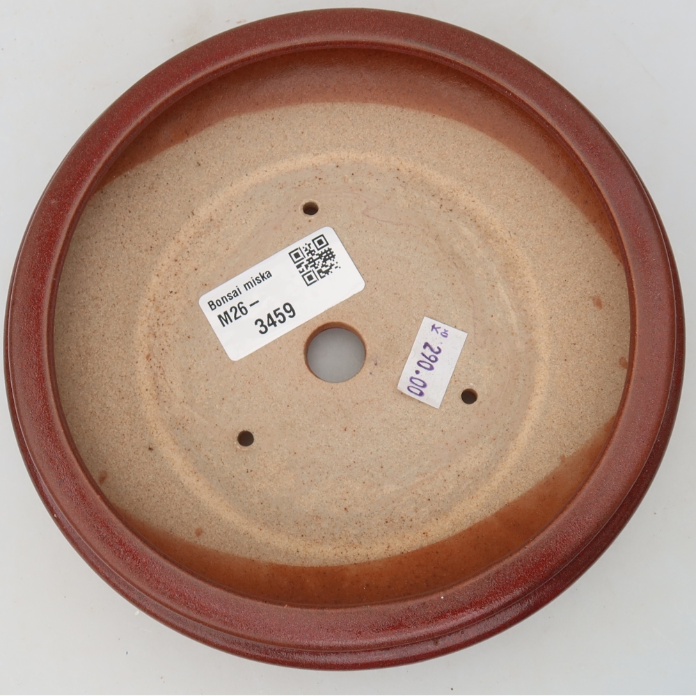 Keramik-Bonsai-Schale 15 x 15 x 5 cm, Farbe: weinrot
