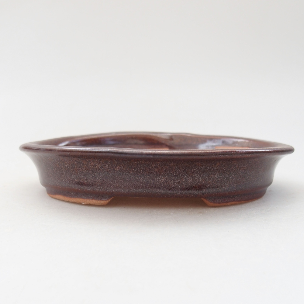 Keramik-Bonsaischale  12,5 x 10,5 x 2 cm, Farbe braun