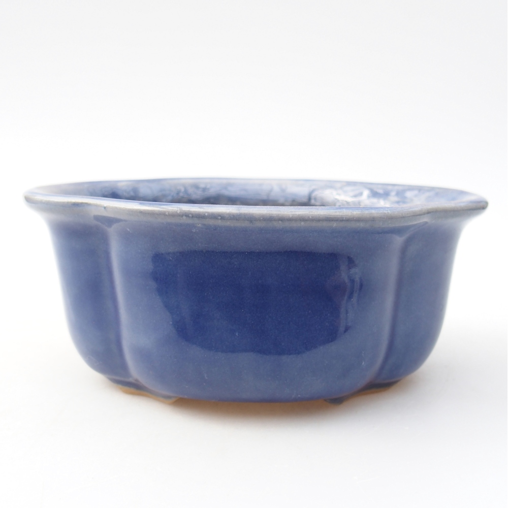 Bonsaischale aus Keramik 13,5 x 11 x 5,5 cm, Farbe blau