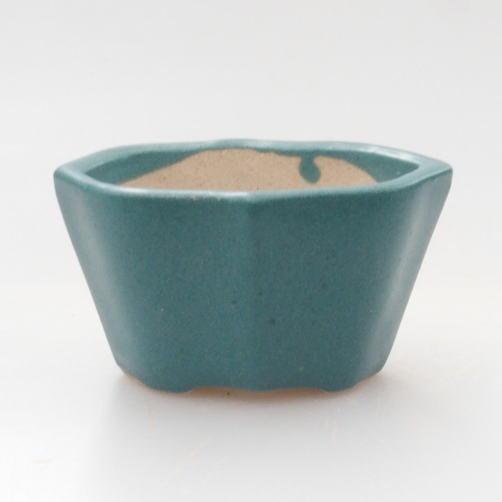 Keramik Bonsai Schale 3 x 4,5 x 2,5 cm, Farbe blau