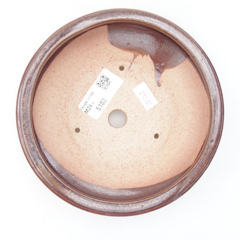 Keramik-Bonsaischale 15 x 15 x 4,5 cm, Farbe braun