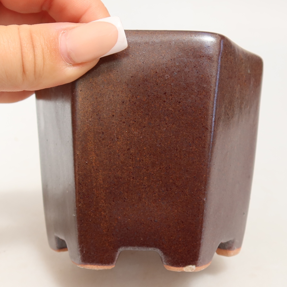 Keramik-Bonsai-Schale 9 x 8,5 x 8 cm, Farbe: braun