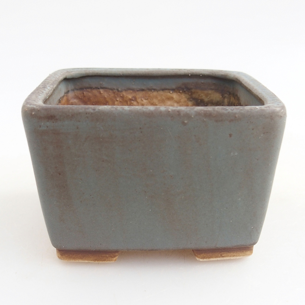 Bonsaischale aus Keramik 10 x 10 x 6,5 cm,  Farbe blau