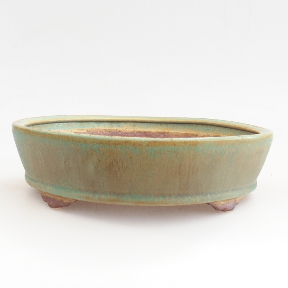 Bonsaischale aus Keramik 21 x 21 x 5,5 cm, grün