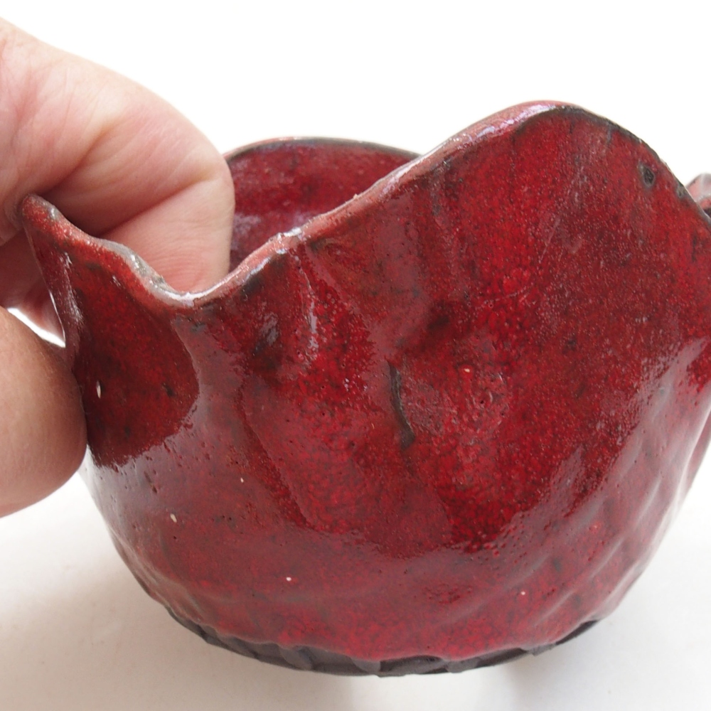 Keramikschale 8 x 6,5 x 6,5 cm, Farbe rot