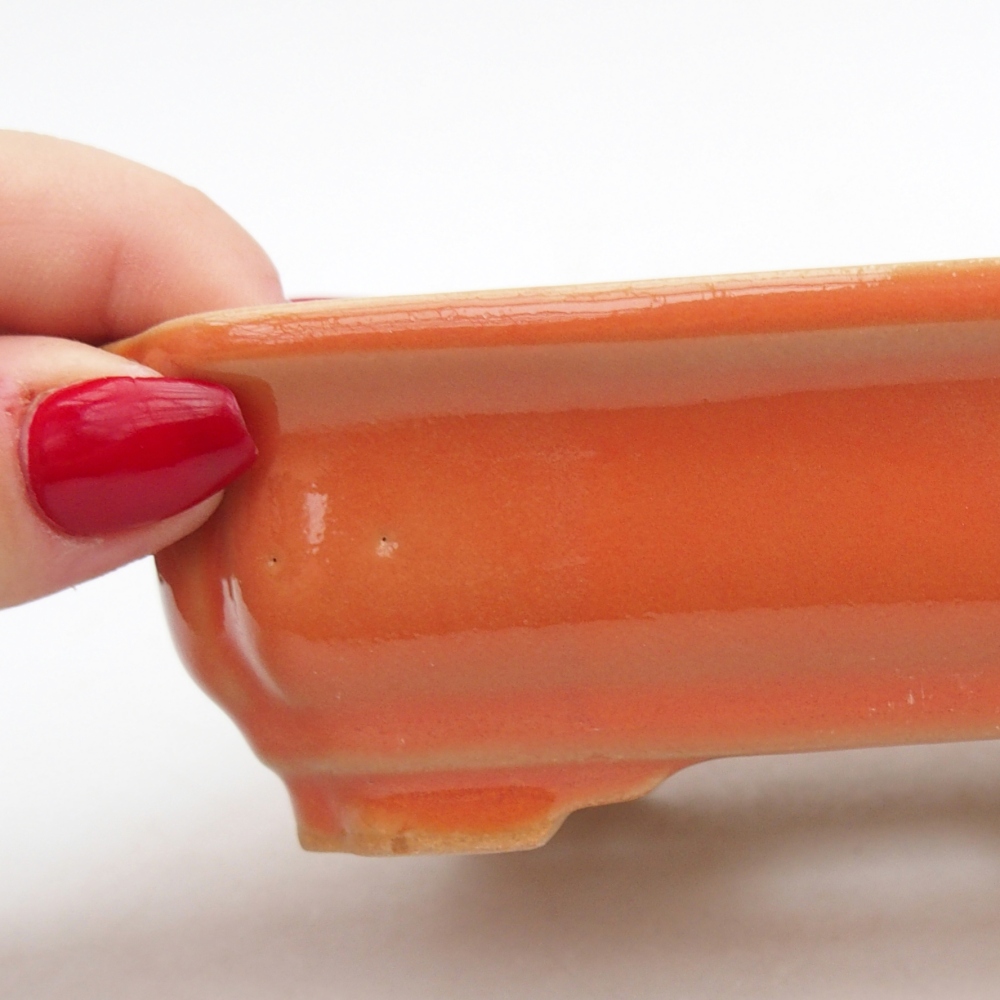 Bonsaischale aus Keramik 14 x 11 x 4 cm, orange