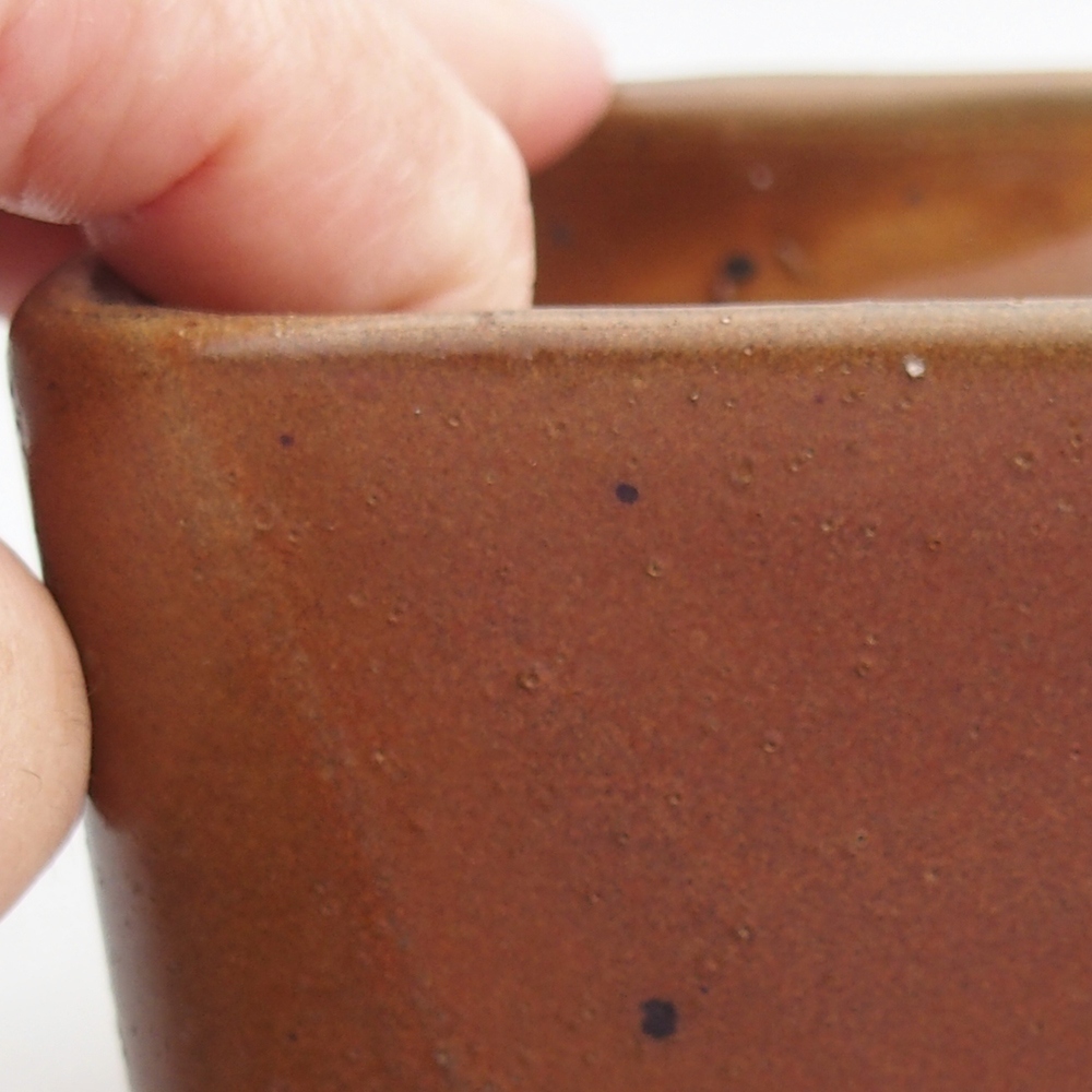 Bonsaischale aus Keramik 10 x 10 x 8 cm, braun