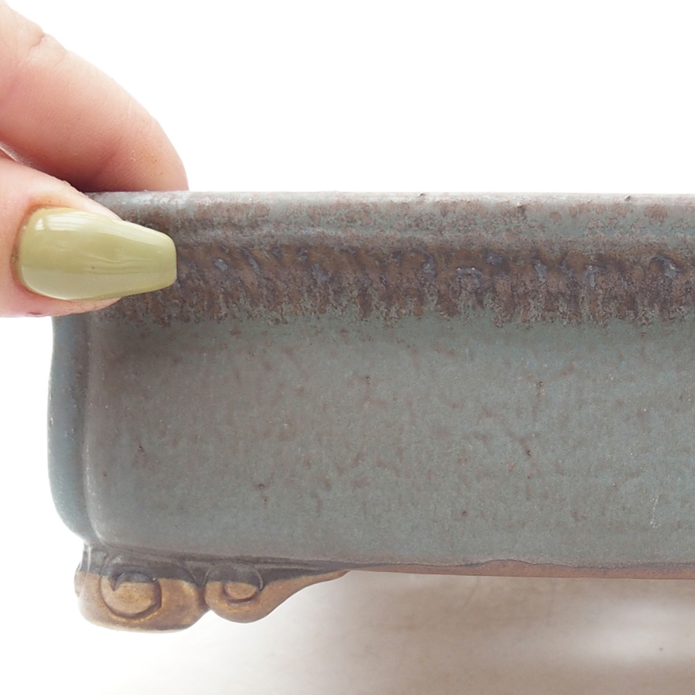 Keramik-Bonsaischale 19,5 x 17 x 5,5  cm, Farbe blau