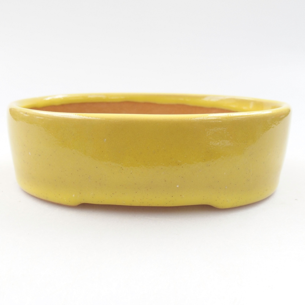 Keramik-Bonsaischale 13 x 10 x 4 cm, Farbe gelb