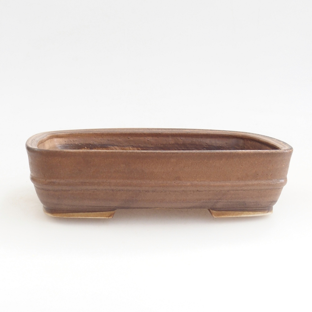 Bonsaischale aus Keramik 21,5 x 17,5 x 5,5 cm, braun