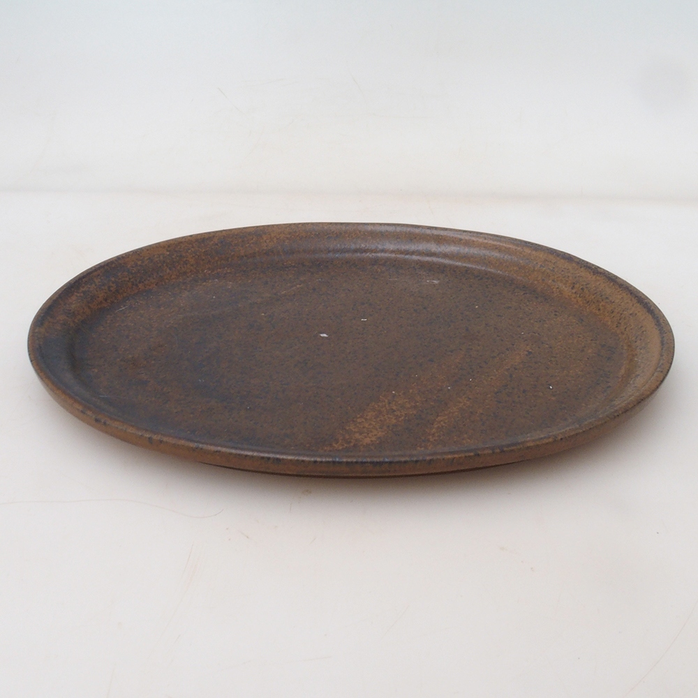 Bonsaischale oval M – 22,5 x 18 x 1,5 cm – braun