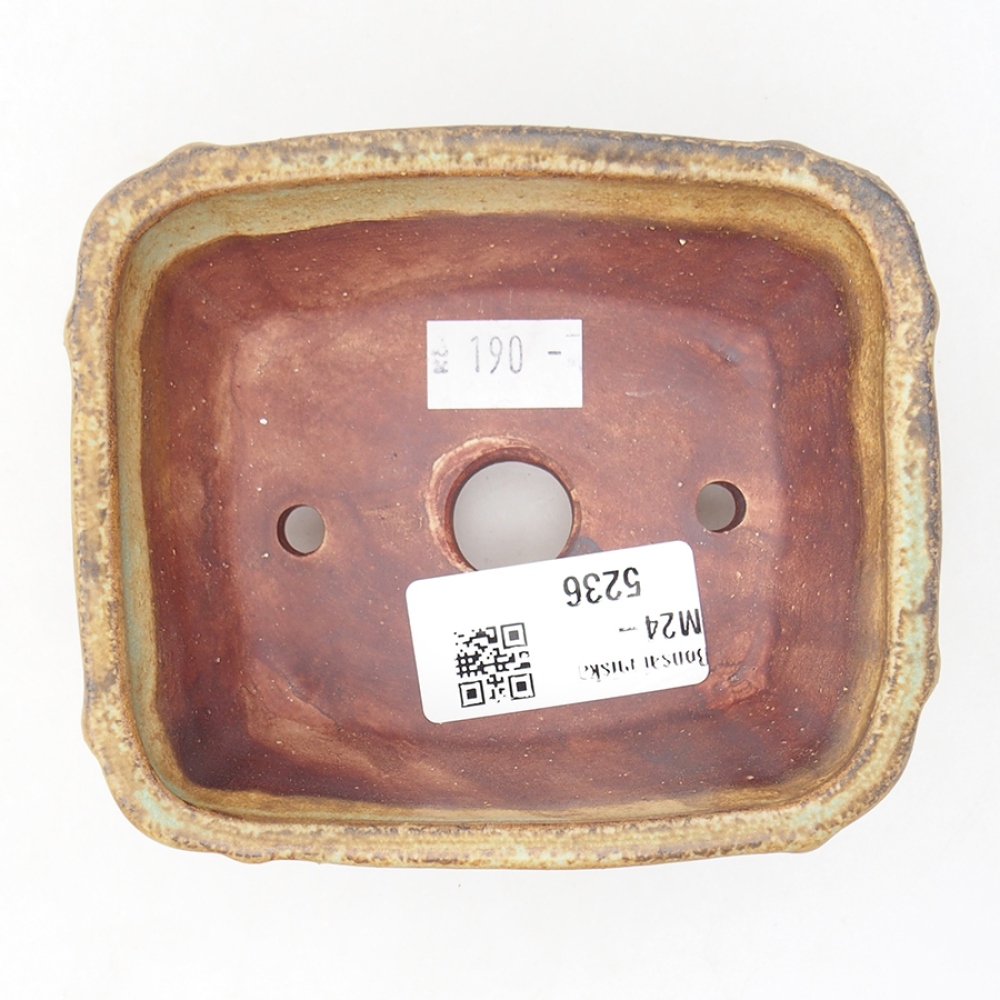 Bonsaischale aus Keramik 10,5 x 8,5 x 4 cm, Farbe Grün