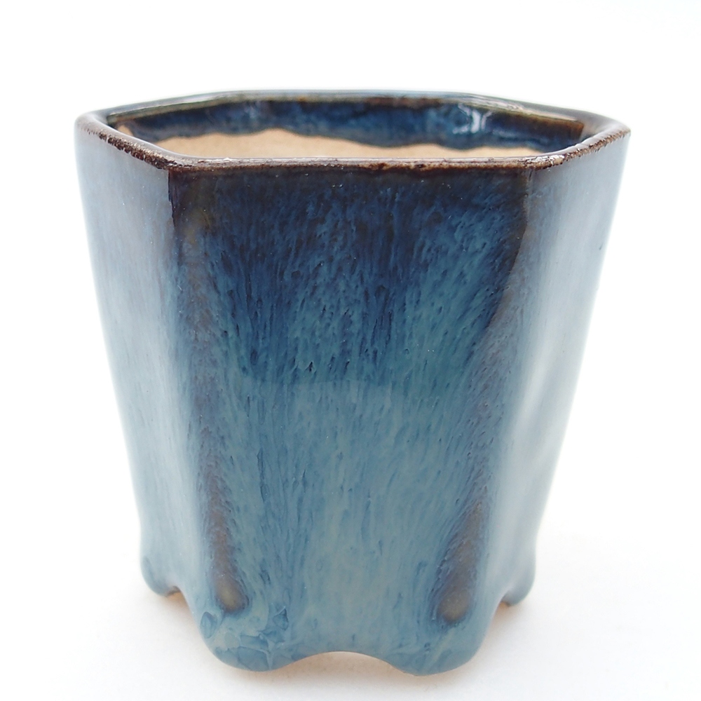 Mini-Bonsaischale 5,5 x 5 x 5 cm, Farbe blau