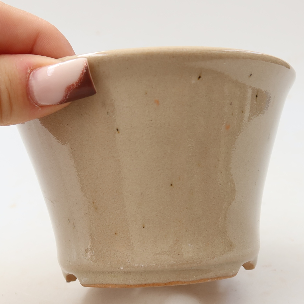 Keramik-Bonsai-Schale 11 x 11 x 7 cm, Farbe: Beige