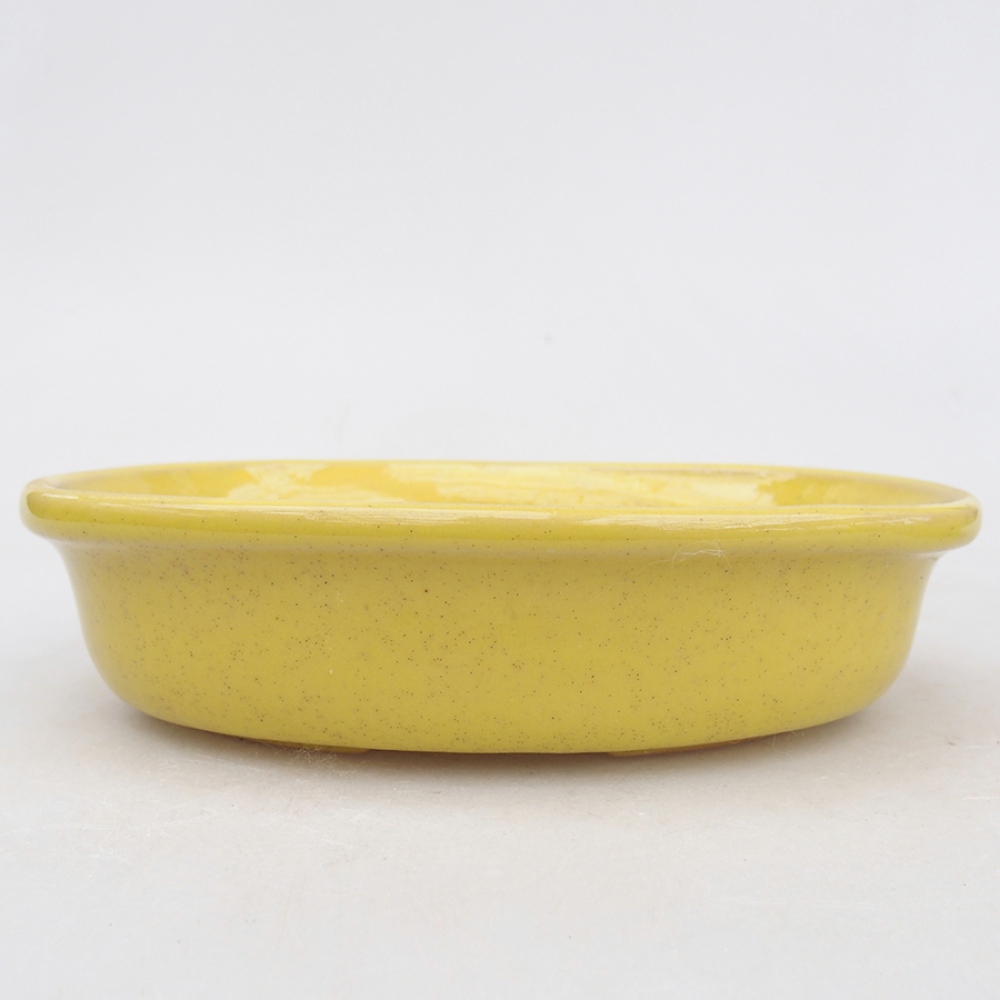 Keramik-Bonsaischale 15 x 11 x 3,5 cm, Farbe gelb