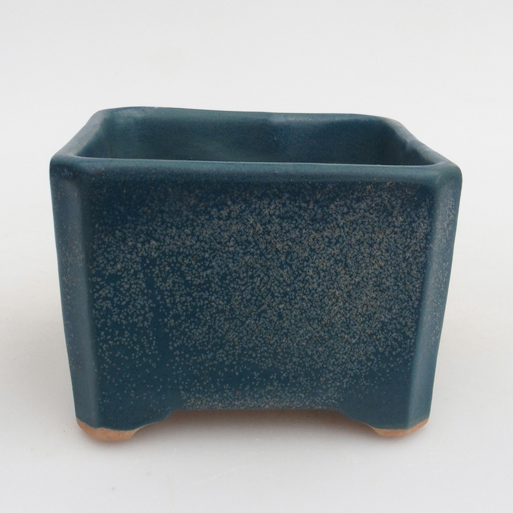 Keramik-Bonsaischale 9,5 x 9,5 x 7 cm, Farbe blau