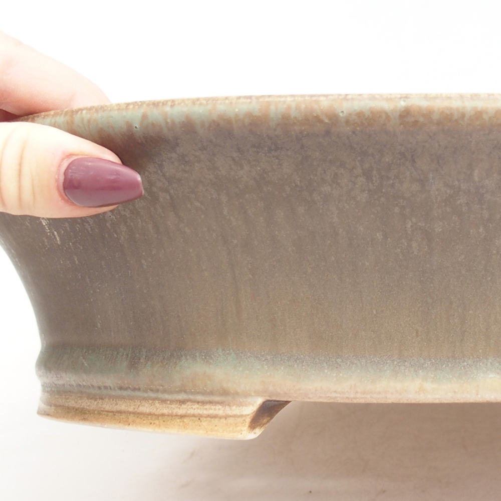 Keramik-Bonsaischale 32 x 29 x 7,5 cm, Farbe Grün