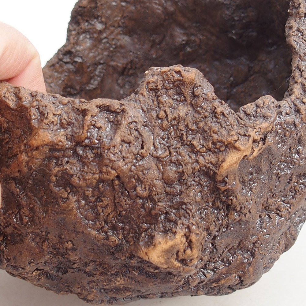 Keramikschale 19 x 15 x 14 cm , Farbe braun