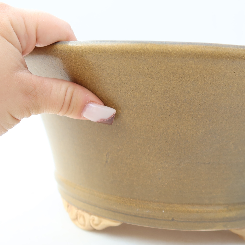 Keramik-Bonsai-Schale, 29 × 29 × 12,5 cm, Farbe: Braun