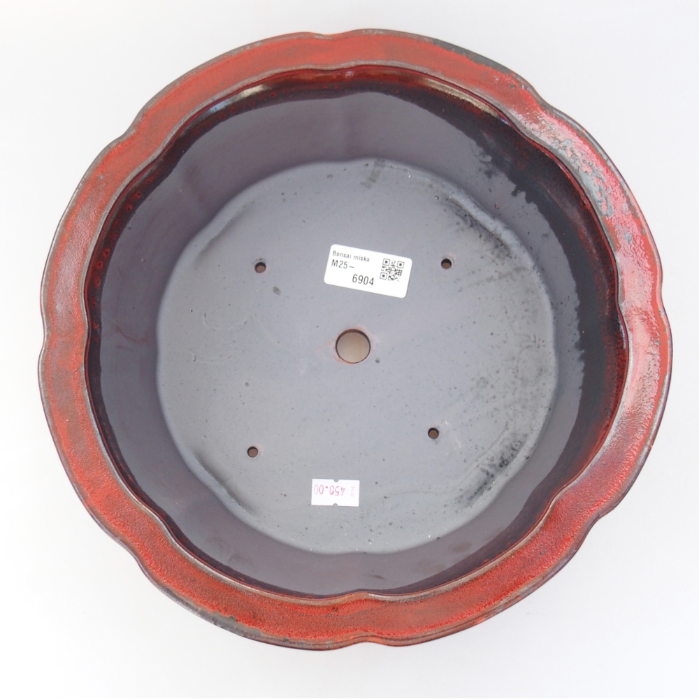 Bonsaischale aus Keramik 26 x 26 x 8 cm, Farbe rot