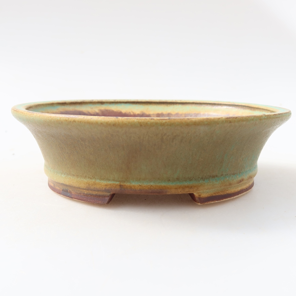 Keramik-Bonsai-Schale 14,5 x 13 x 4 cm, Farbe: grün