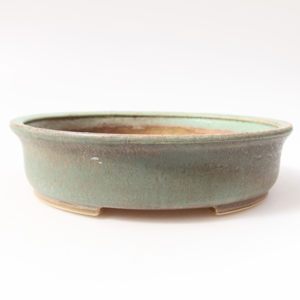 Keramik-Bonsai-Schale, 18 x 16,5 x 4,5 cm, Farbe: grün