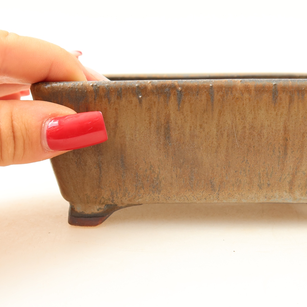 Keramik-Bonsai-Schale, 13,5 x 11 x 5 cm, Farbe: braun