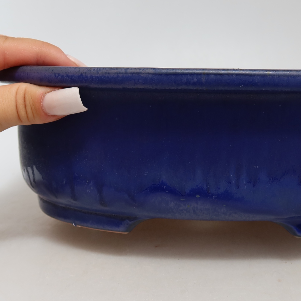 Bonsaischale aus Keramik 26 x 22 x 8 cm, Farbe blau