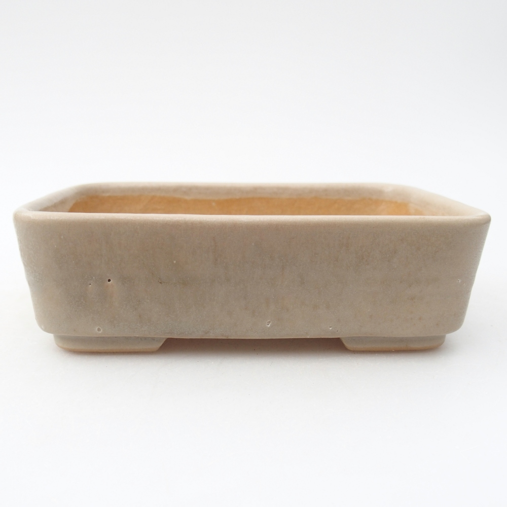 Bonsaischale aus Keramik 14,5 x 10,5 x 4,5 cm, Farbe beige