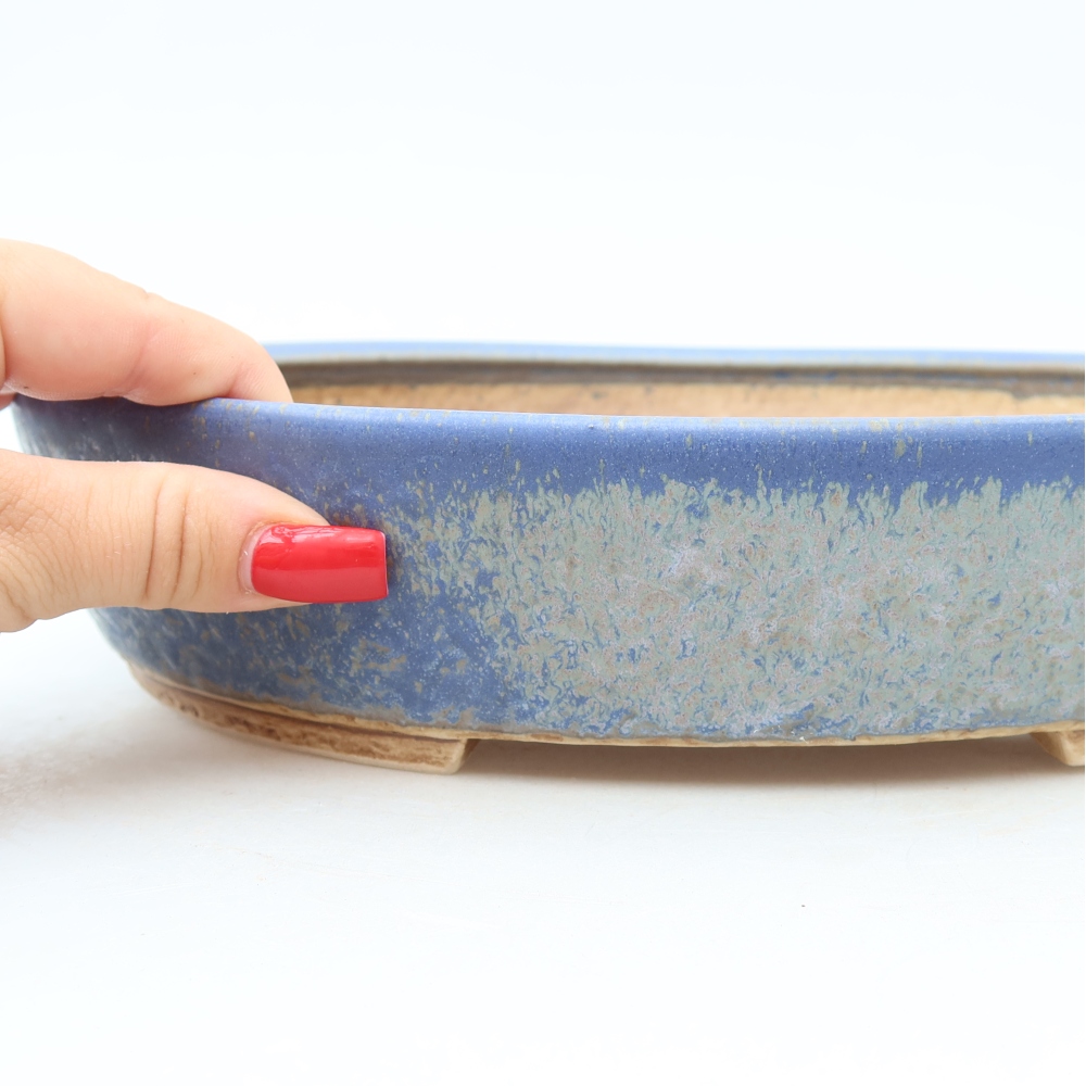 Keramik-Bonsai-Schale 27 x 24 x 5,5 cm, Farbe: Blau