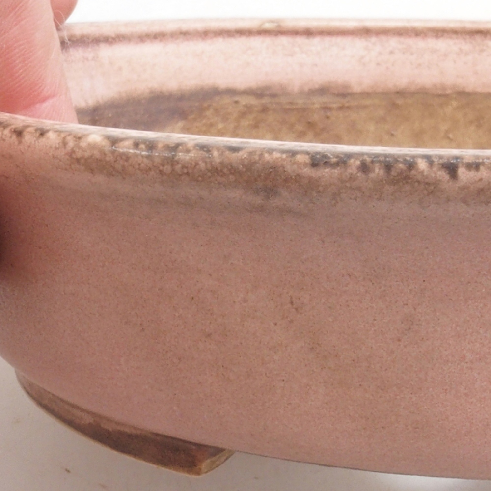 Bonsaischale aus Keramik 15 x 14 x 4 cm, Farbe rosa
