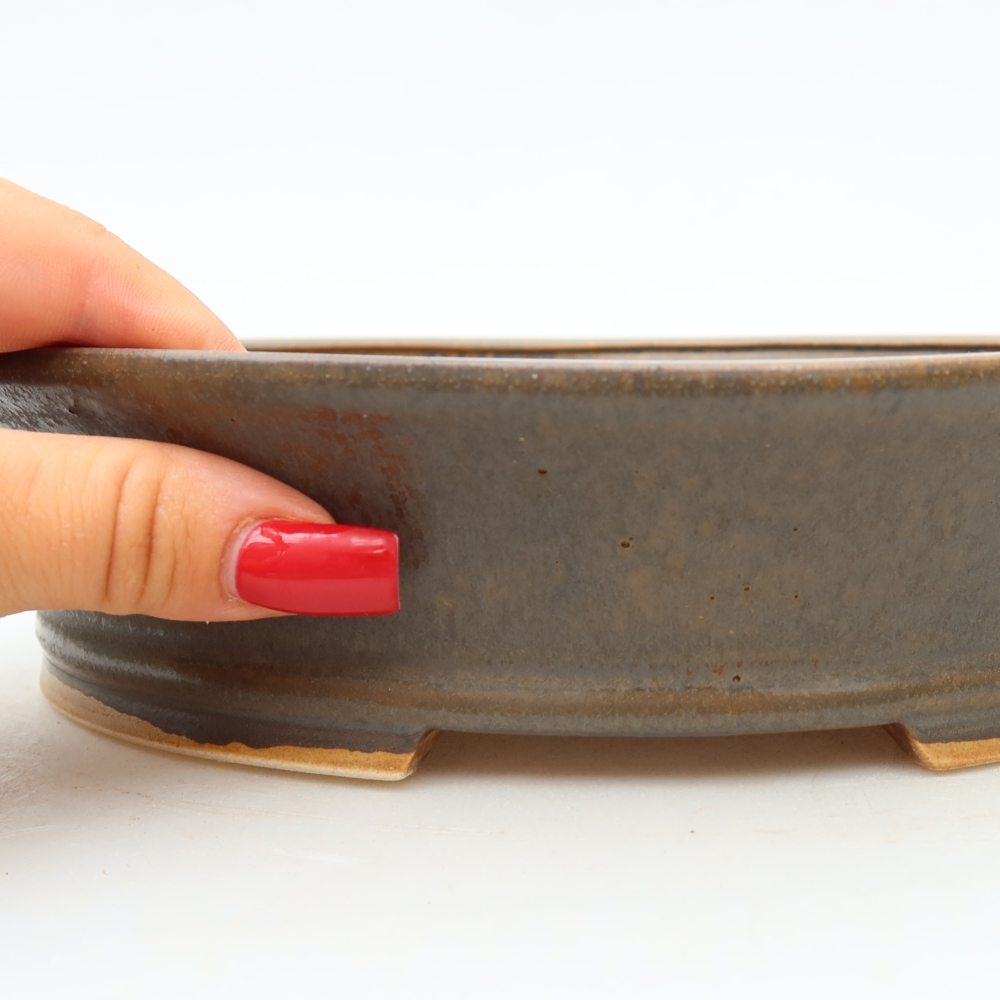 Keramik-Bonsai-Schale 24 x 21,5 x 5,5 cm, Farbe: braun