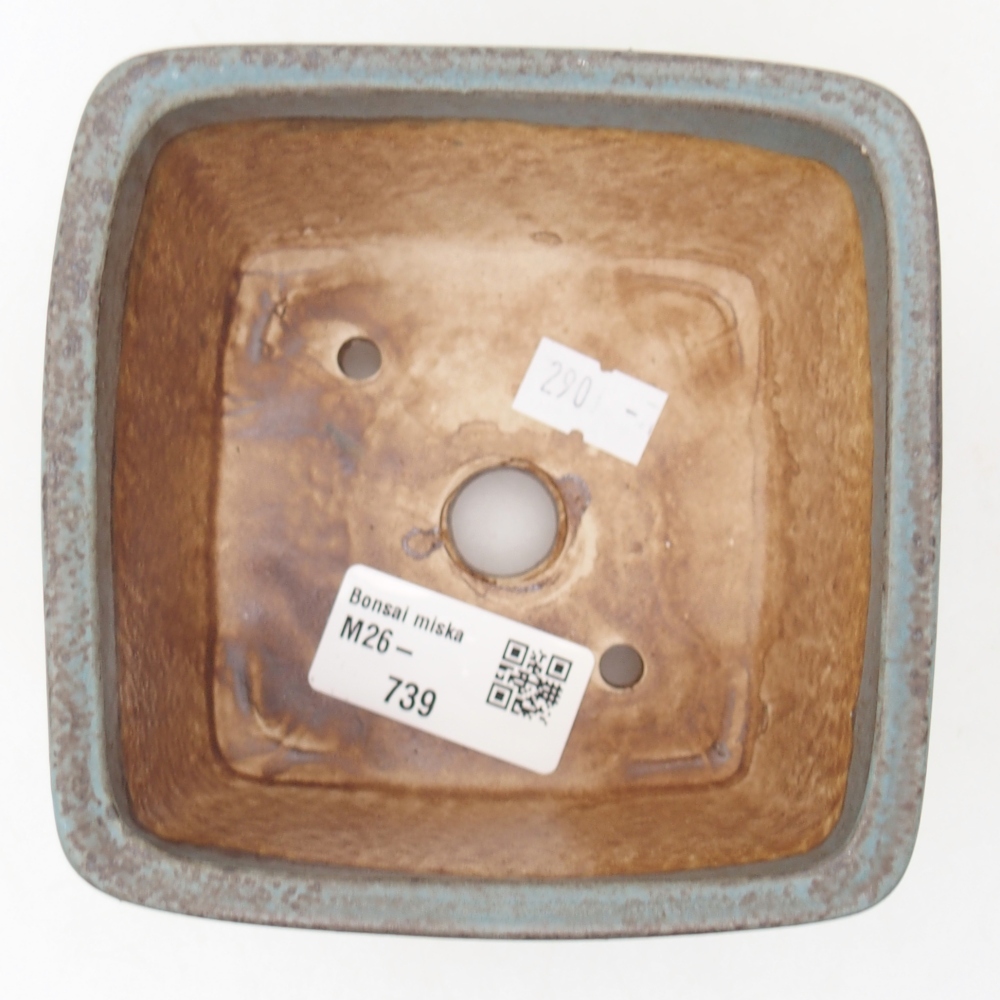 Bonsaischale aus Keramik 11 x 11 x 7 cm, Farbe blau