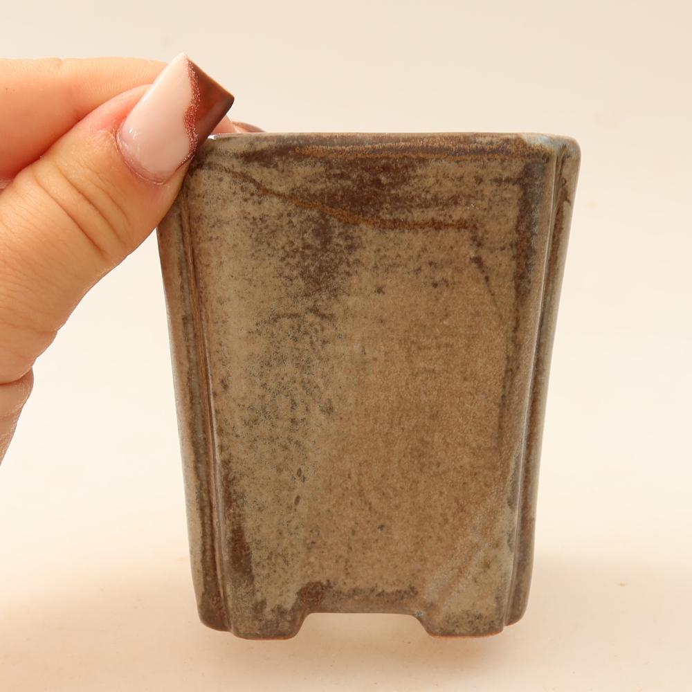 Keramik-Bonsai-Schale 7 x 7 x 8,5 cm, Farbe: braun
