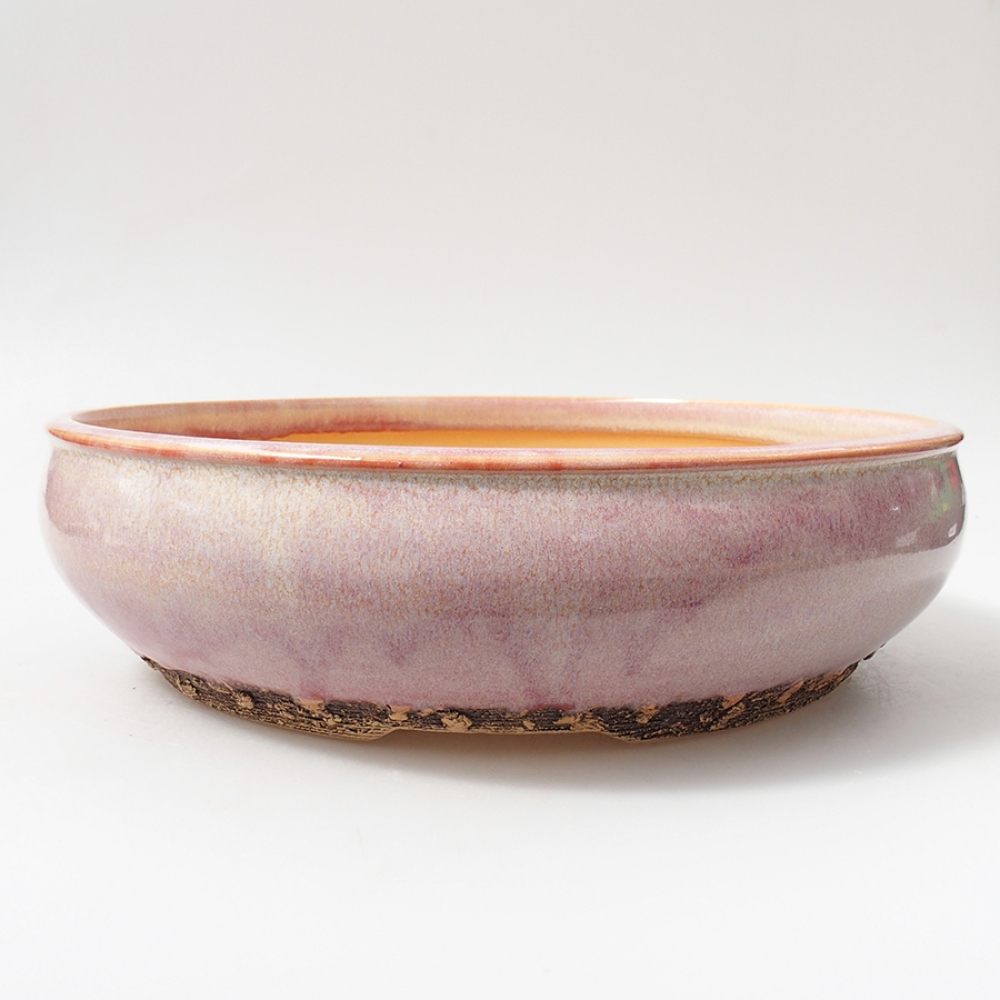 Keramik-Bonsaischale 27 x 27 x 7 cm, Farbe rosa