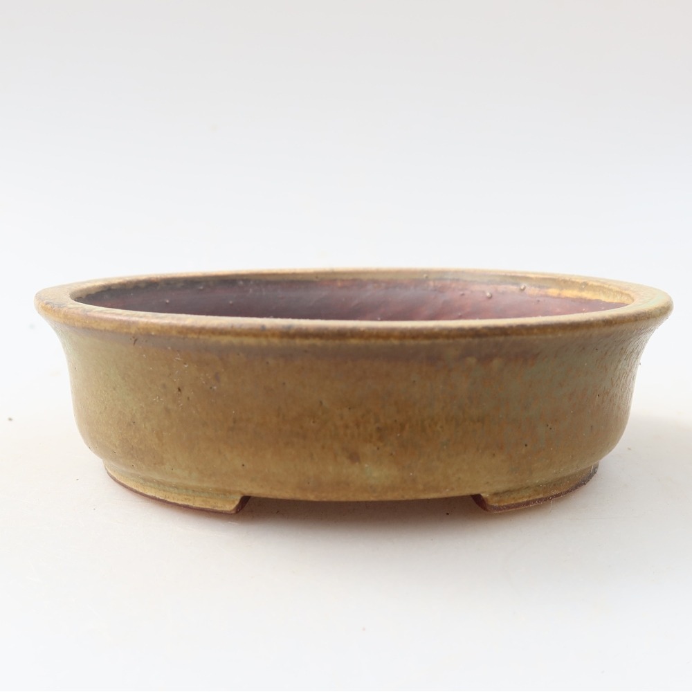 Keramik-Bonsai-Schale 12,5 x 11,5 x 3,5 cm, Farbe: grün