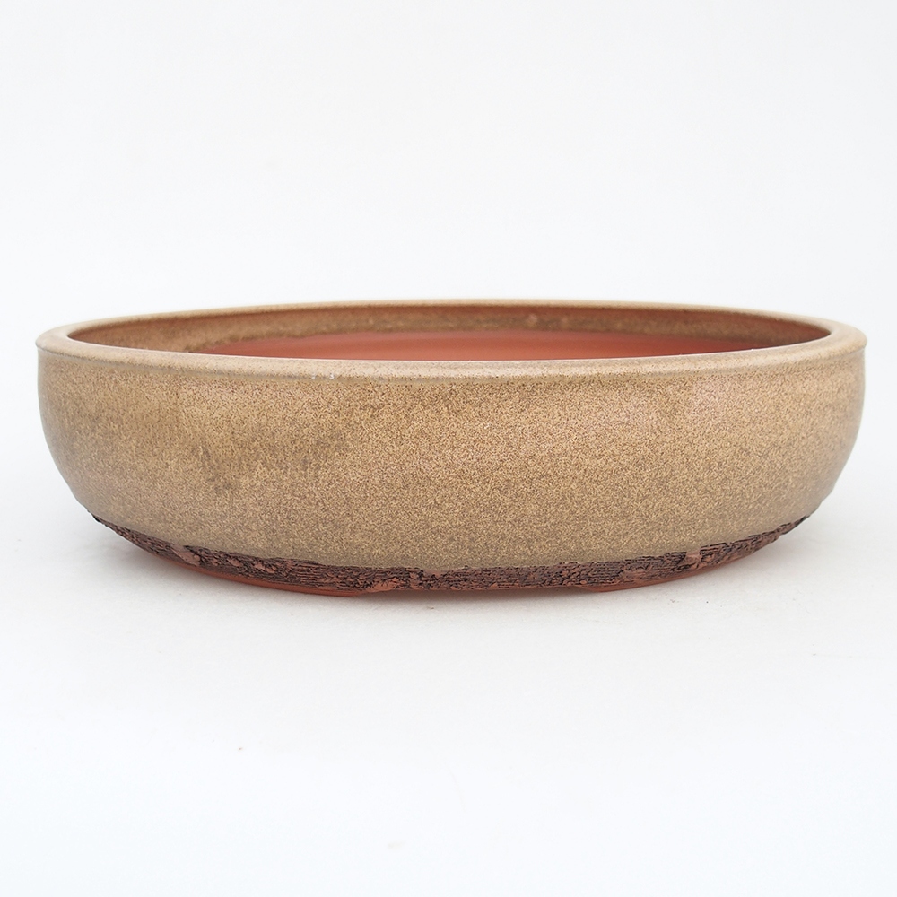 Bonsaischale aus Keramik 24,5 x 24,5 x 6 cm, braun