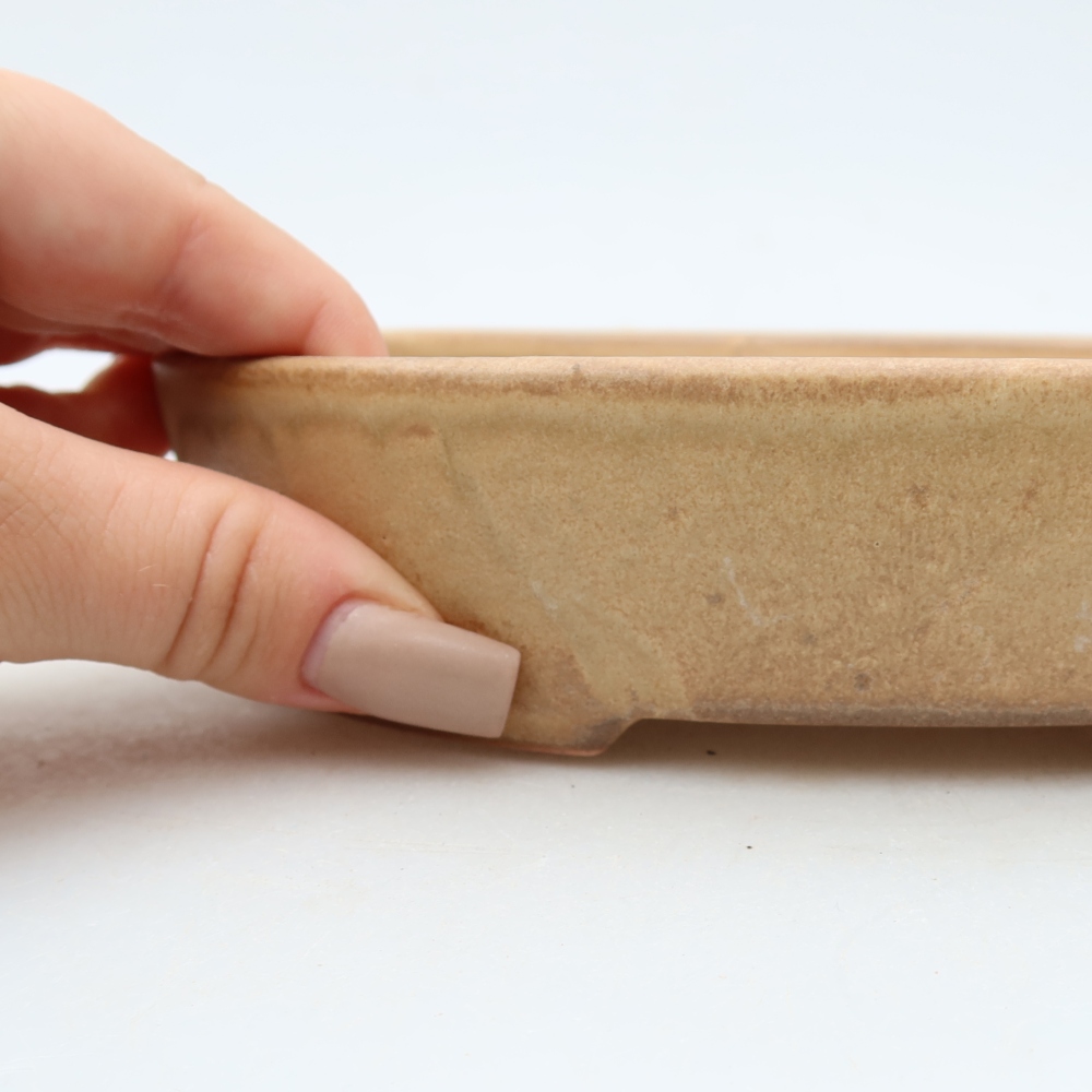 Bonsaischale aus Keramik 17 x 14 x 4 cm, Farbe beige