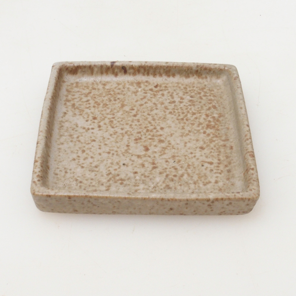 Bonsai-Schale quadratisch S – 8 x 8 x 1 cm – beige