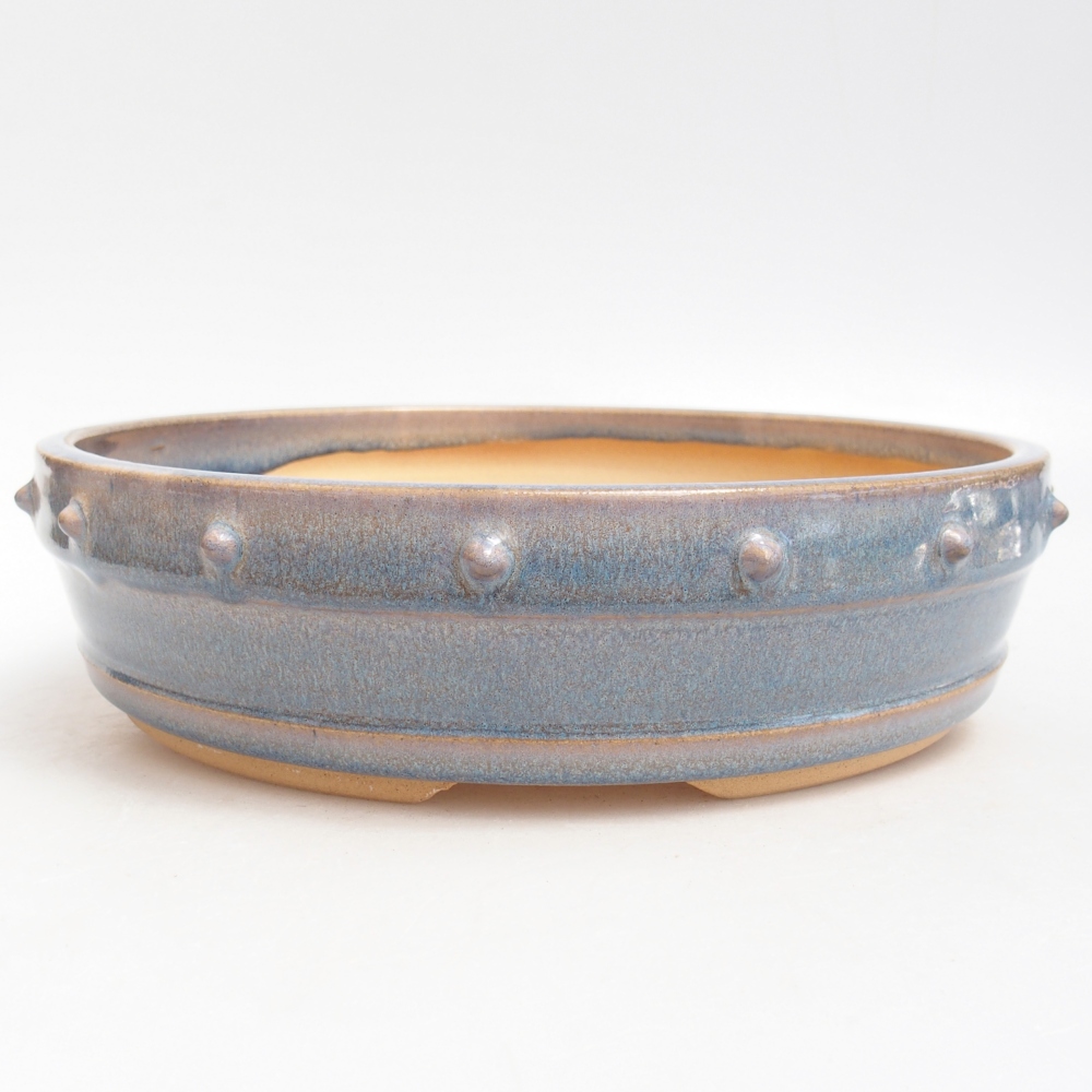 Bonsaischale aus Keramik 23 x 23 x 6 cm, Farbe blau