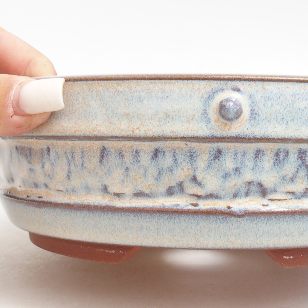 Bonsaischale aus Keramik 20 x 20 x 6 cm, Farbe blau