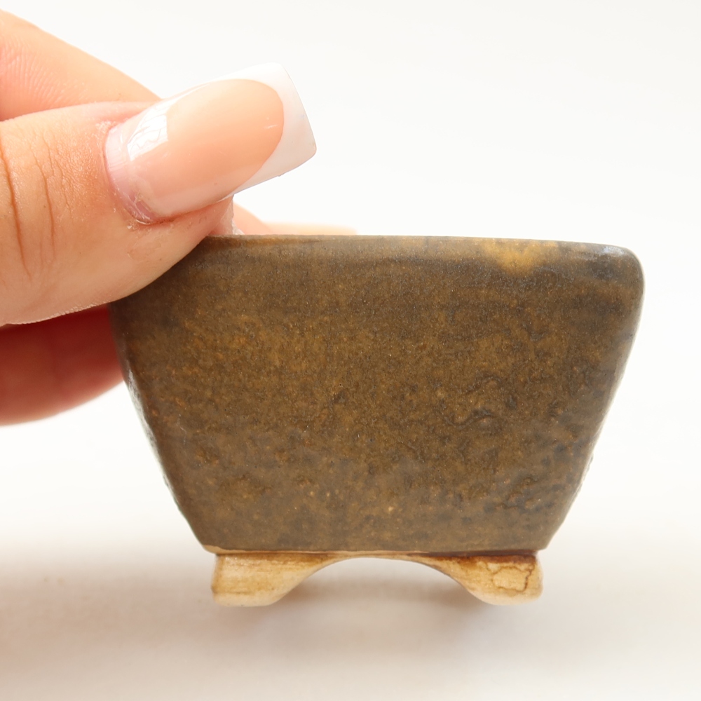 Bonsaischale aus Keramik 6 x 6 x 4 cm, braun