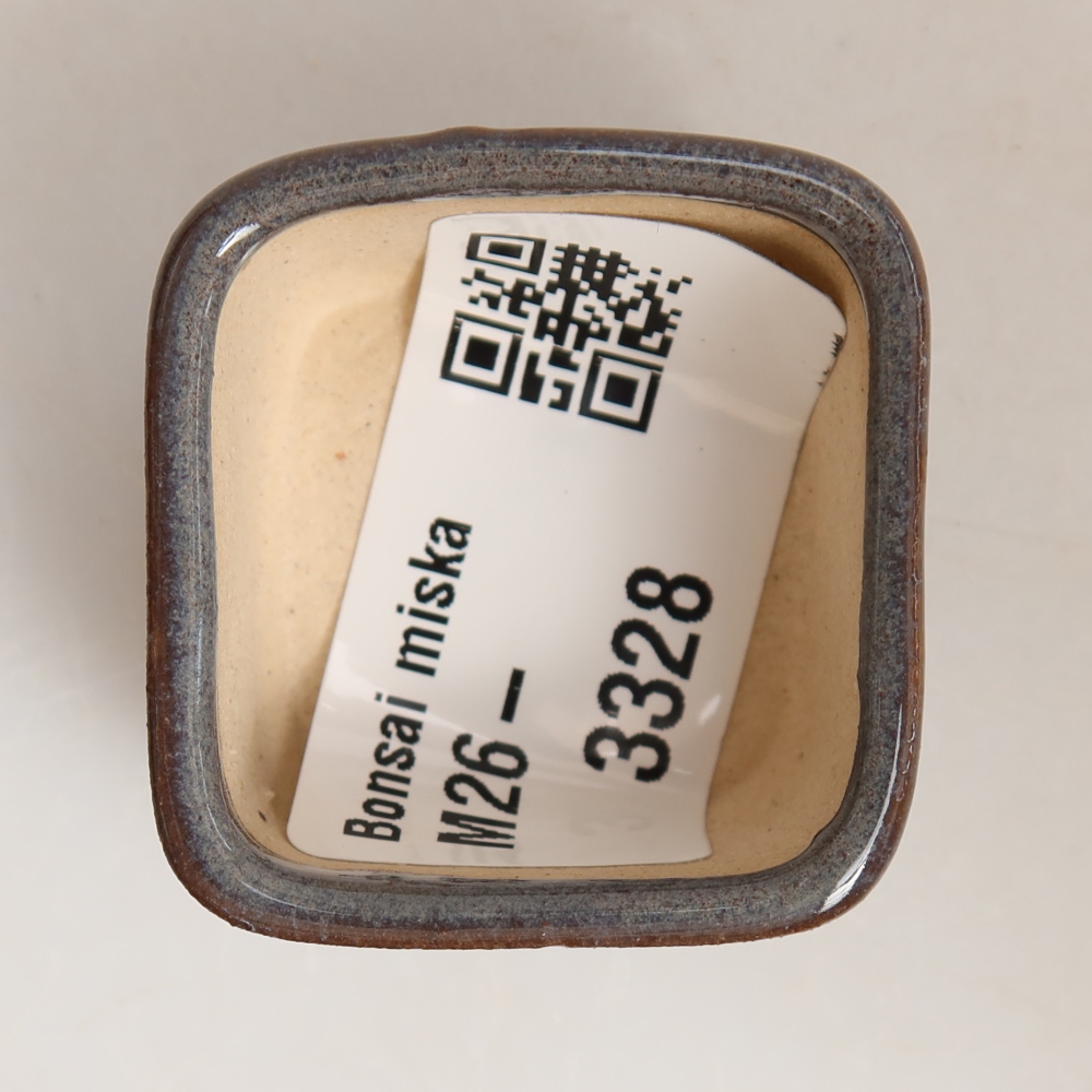 Keramik-Bonsai-Schale, 3,5 x 3,5 x 2,5 cm, Farbe: Grau