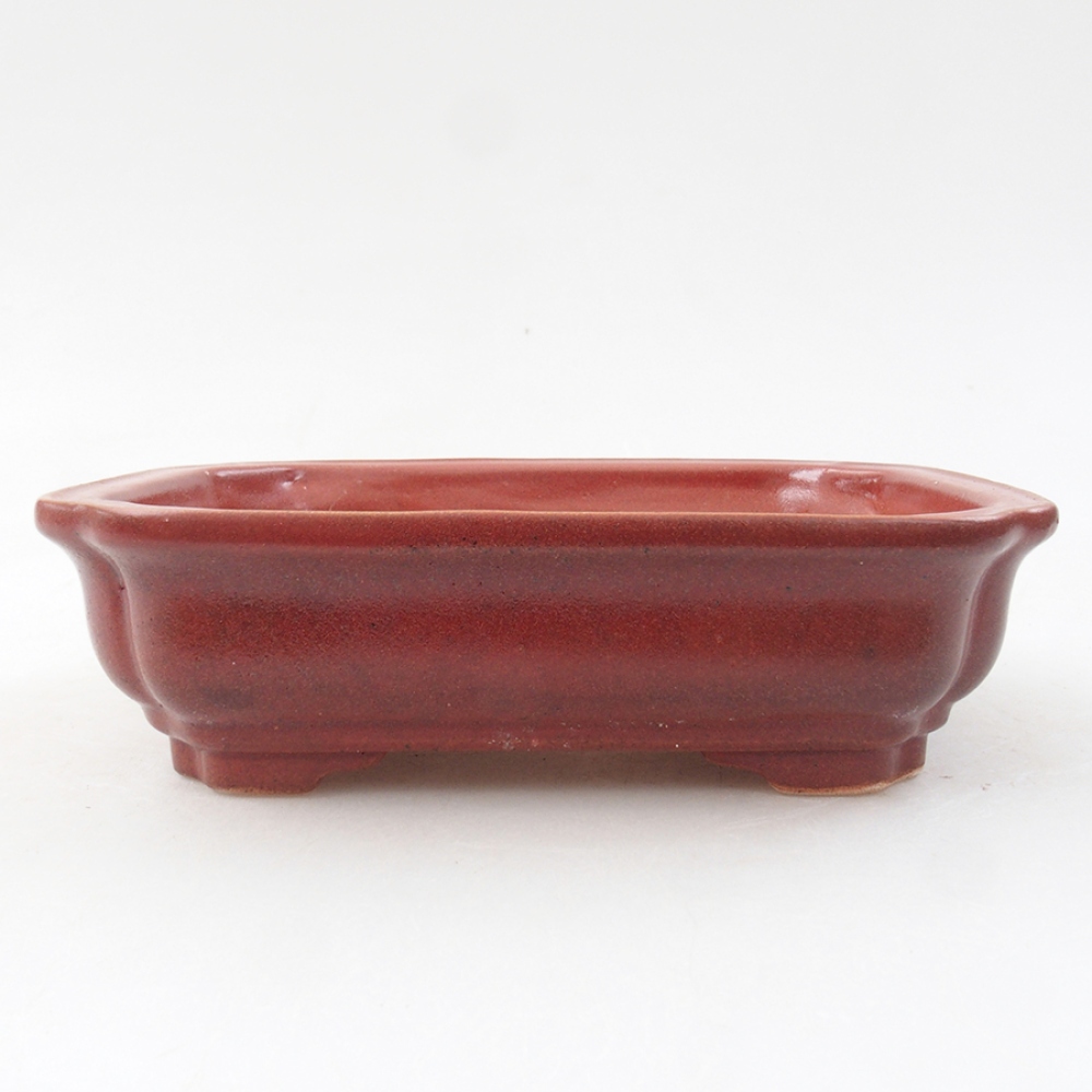 Keramik-Bonsaischale 14 x 11 x 4 cm, Burgunderfarbe