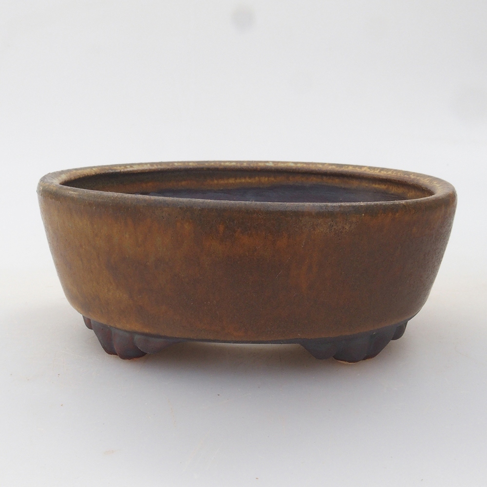 Bonsaischale aus Keramik 9 x 8 x 3,5 cm, Farbe braun