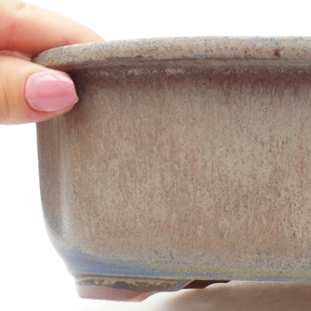 Keramik-Bonsaischale 24,5 x 21 x 7,5 cm, Farbe blau