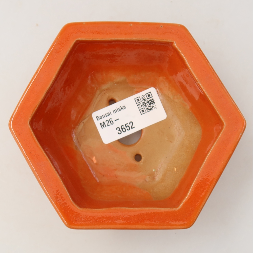Bonsaischale aus Keramik 12 x 10,5 x 4,5 cm, orange