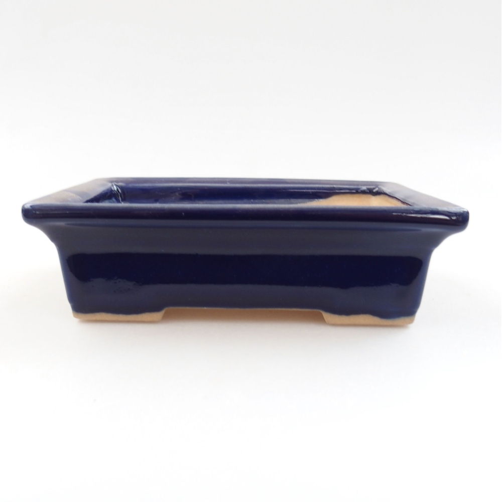 Keramik-Bonsaischale 13 x 10 x 4 cm, Farbe blau
