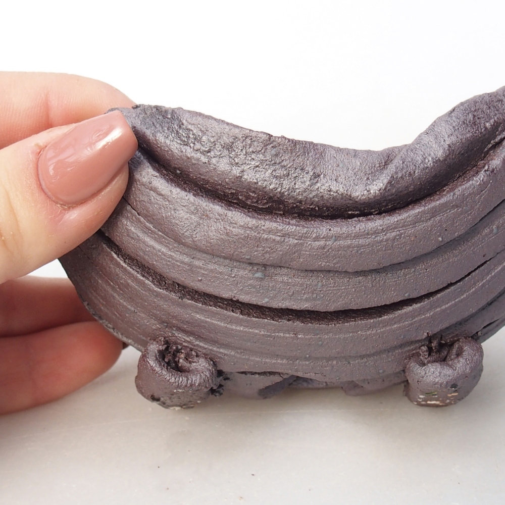 Keramische Schale 11 x 8,5 x 6 cm , metallische Farbe