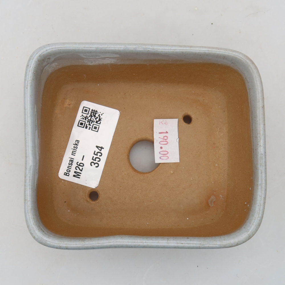 Bonsaischale aus Keramik 10,5 x 8,5 x 4 cm, grau
